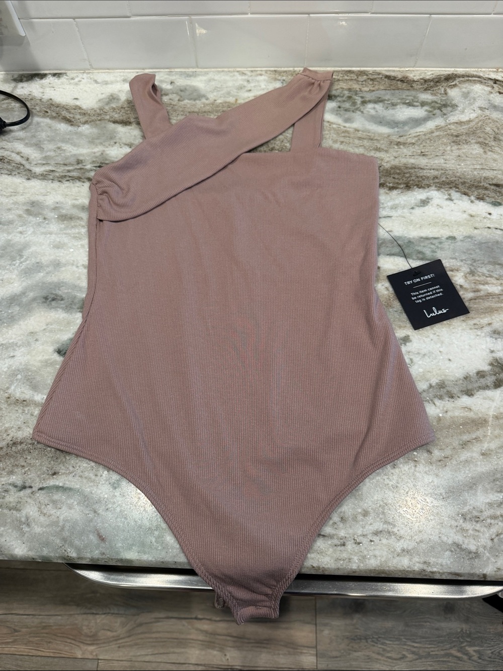 Lulu’s One-Piece Asymmetrical Bodysuit - Dusty Rose